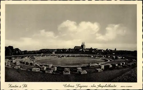 Ak Xanten am Niederrhein, Colonia Trajana, römisches Amphitheater