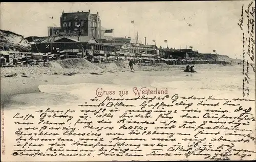 Ak Westerland auf Sylt, Strandpartie