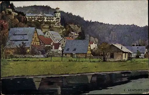 Künstler Ak Schmidt, C., Rupprechtstegen Hartenstein an der Pegnitz Mittelfranken, Ortsansicht