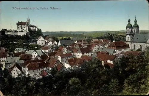 Ak Gößweinstein in Oberfranken, Ortsansicht, Kirche