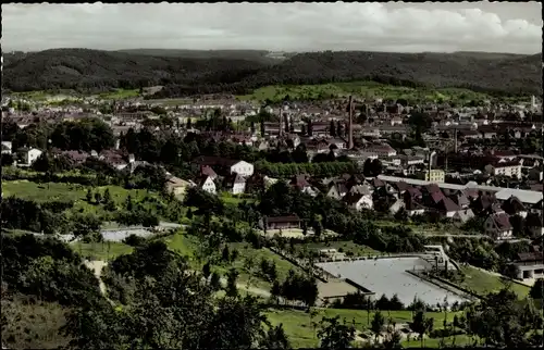 Ak Lahr im Schwarzwald Baden, Ortsansicht mit Schwimmbad