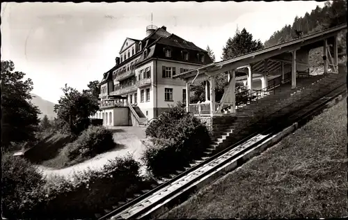 Ak Bad Wildbad im Schwarzwald, Rudolf Schnaitmann Haus mit Bergbahn