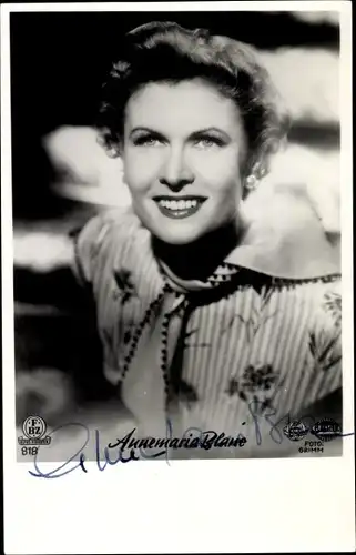 Ak Schauspielerin Annemarie Blanc, Portrait, Autogramm, FBZ 818