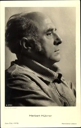 Ak Schauspieler Herbert Hübner, Portrait im Profil