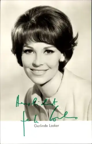 Ak Schauspielerin Gerlinde Locker, Portrait, Autogramm