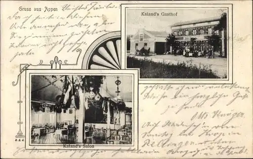 Ak Appen in Holstein, Kaland's Gasthof, Innenansicht