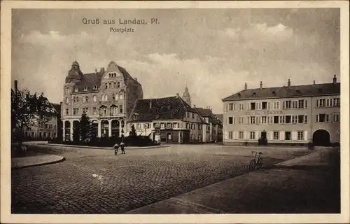 Ak Landau in der Pfalz, Postplatz