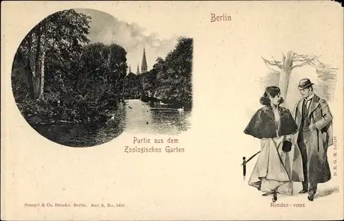 Ak Berlin Tiergarten, Zoologischer Garten, Rendez vous