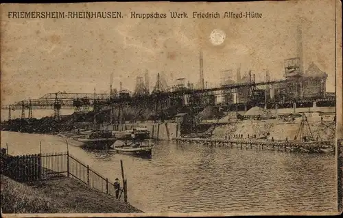 Ak Friemersheim Rheinhausen Duisburg im Ruhrgebiet, Kruppsches Werk, Friedrich Alfred Hütte