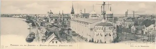Klapp Ak Düsseldorf am Rhein, Industrie und Gewerbeausstellung 1902, Panorama