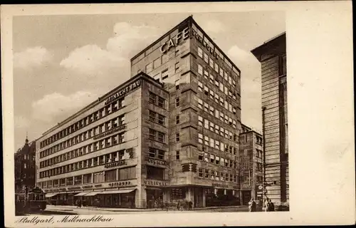 Ak Stuttgart am Neckar, Straßenpartie am Mittnachtbau