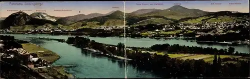 Klapp Ak Königswinter am Rhein, Panorama Siebengebirge