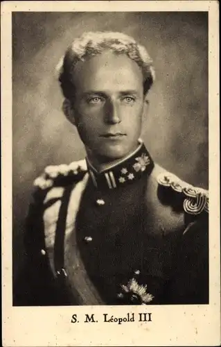 Ak Le Roi Leopold III, König Leopold III. von Belgien, Portrait, Uniform, Schärpe