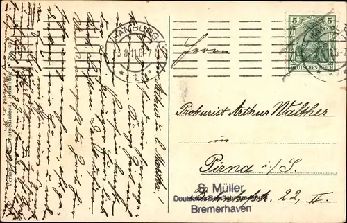 Ak Hamburg, Woermanndampfer im Hafen