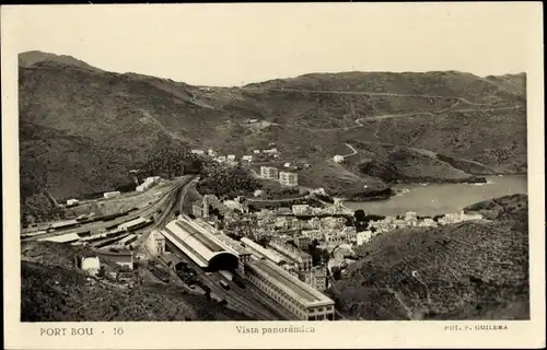 Foto Ak Port Bou Katalonien Spanien, vista panoramica, general view, Bahnhof