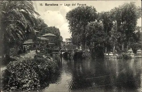 Ak Barcelona Katalonien Spanien, Lago del Parque