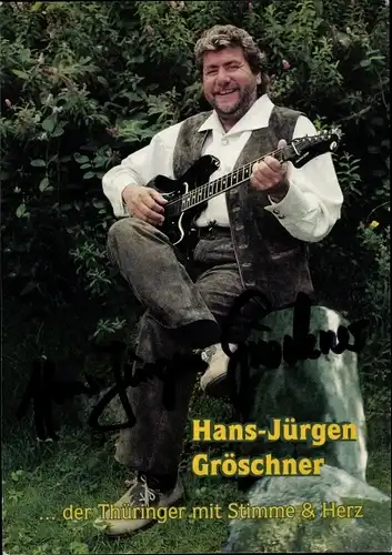 Ak Hans Jürgen Gröschner, der Thüringer mit Stimme und Herz, Portrait mit Gitarre