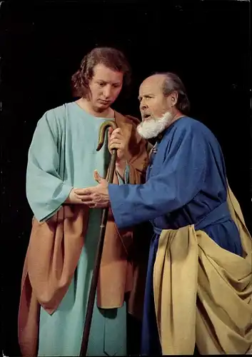Ak Passionsspiele Oberammergau 1970, Hermann Haser und Rolf Zigon als Petrus und Johannes