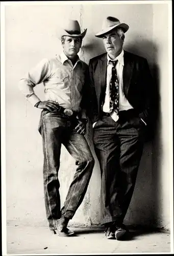 Ak Paul Newmann und Lee Marvin in Tucson Arizona