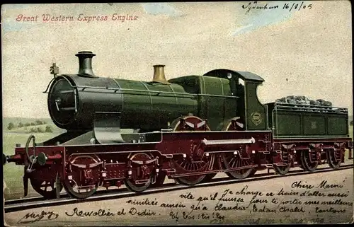 Ak Britische Eisenbahn, Dampflok, Great Western Express Engine