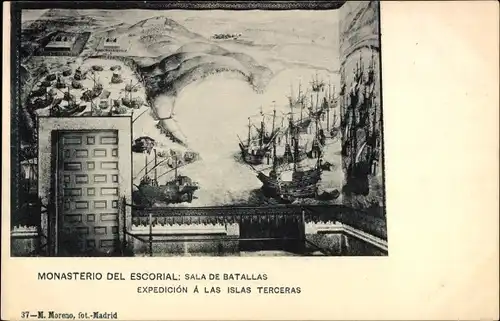 Ak San Lorenzo de El Escorial Madrid, Sala de Batallas, Monasterio