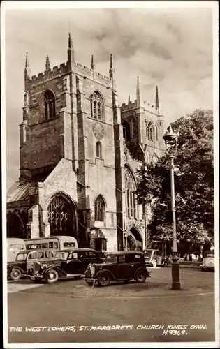 Ak King’s Lynn Norfolk England, The West Towers, St. Margarets Church