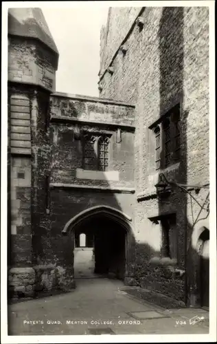 Ak Oxford Oxfordshire England, Patey's Quad, Menton College