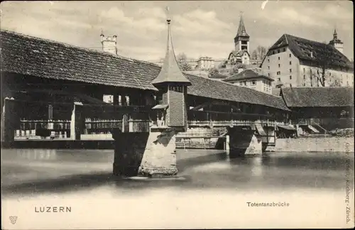 Ak Luzern Stadt Schweiz, Totentanzbrücke