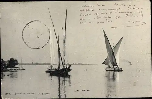 Ak Genf Kanton Schweiz, Lac Leman, Segelpartie