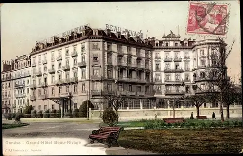 Ak Genève Genf Schweiz, Grand Hôtel Beau Rivage