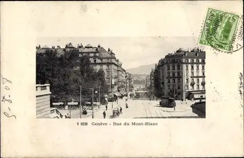 Ak Genève Genf Schweiz, Rue du Mont Blanc
