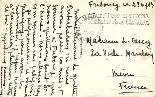 Ak Fribourg Freiburg Stadt Schweiz, Totale