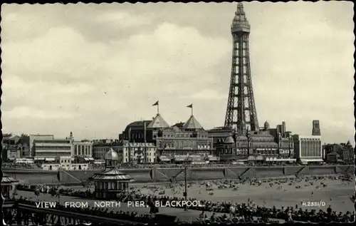 Ak Blackpool Lancashire England, View from North Pier