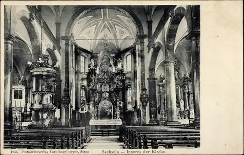 Ak Sachseln Kt. Obwalden, Inneres der Kirche