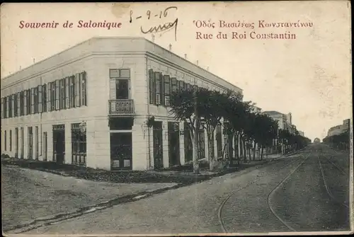 Ak Saloniki Thessaloniki Griechenland, Rue du Roi Constantin