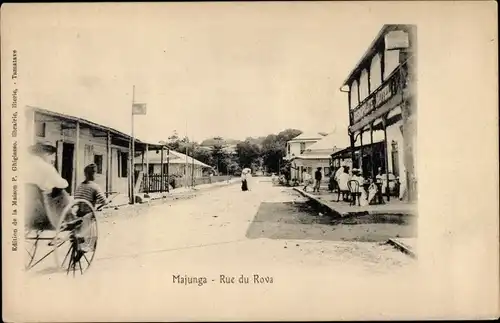 Ak Majunga Madagaskar, Rue du Rova, Straßenpartie