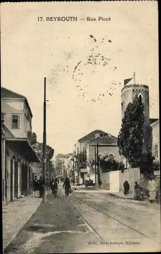 Ak Beirut Beyrouth Libanon, Rue Picot, Straßenpartie in der Stadt