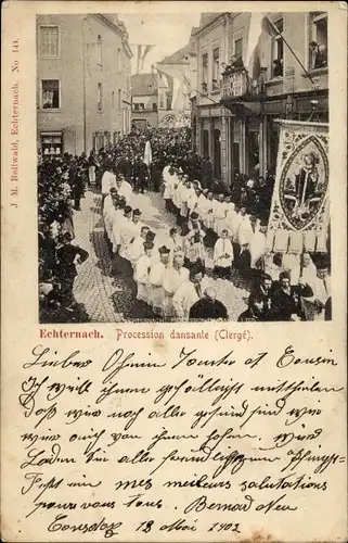 Ak Echternach Luxemburg, Procession dansante, Clergé