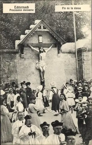 Ak Echternach Luxemburg, Procession dansante, Fin de la danse