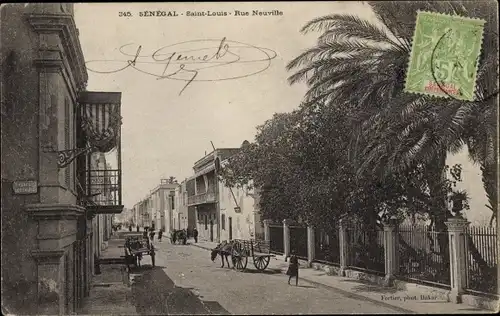 Ak Saint Louis Senegal, Rue Neuville