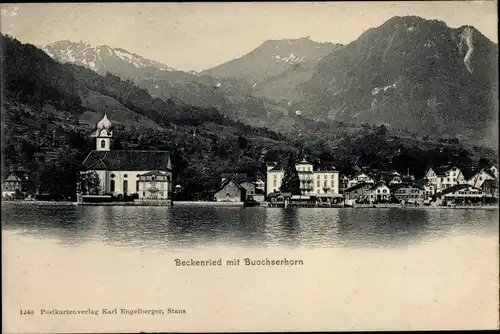 Ak Beckenried Kt. Nidwalden, Ort mit Buochserhorn