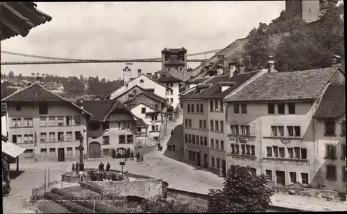 Ak Fribourg Freiburg Stadt Schweiz, Place de la Fidelite