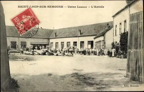 Ak Saint Loup sur Semouse Haute Saône, Usine Lebrun, L'Entree