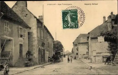 Ak Oiselay Haute Saône, Rue Principale