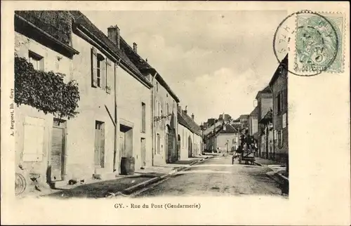 Ak Gy Haute Saône, Rue du Pont, Gendarmerie