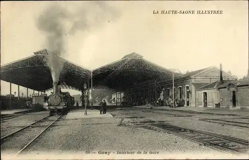 Ak Gray Haute Saône, Interieur de la Gare, Eisenbahn, Bahnhof