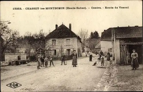 Ak Chassey lès Montbozon Haute Saône, Centre, Route de Vesoul