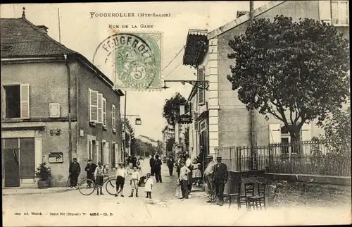 Ak Fougerolles Haute Saône, Rue de la Gare