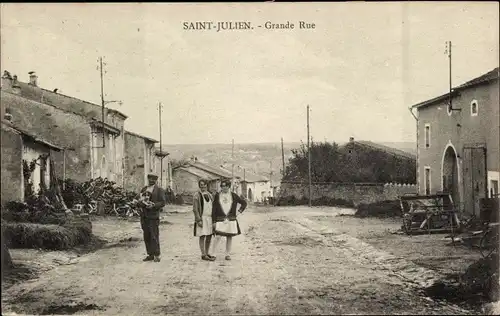 Ak Saint Julien Vosges, Grande Rue