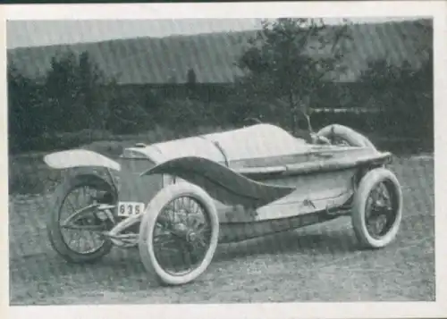 Sammelbild Das Kraftfahrzeug Nr. 244, Entwicklung des Kraftfahrzeugs, Mercedes Rennwagen 1914